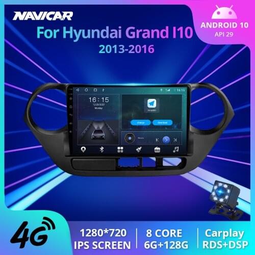 2DIN Android 10.0 Car Radio Multimedia Player For Hyundai Grand I10 2013 2014 2015 2016 Audio Auto Video GPS Navigation IPS DSP