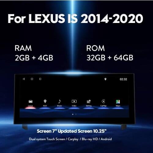 Android System Car Video Interface for-LEXUS IS 2014 2015 2016 2017 GPS Navigation car multimedia Player Interface