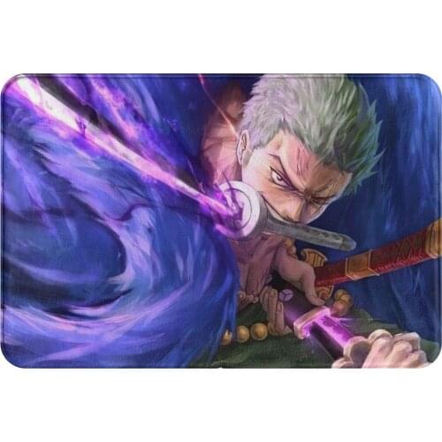 One Piece Anime Non-slip Doormat Zoro Bath Kitchen Mat Prayer Carpet Home Modern Decor