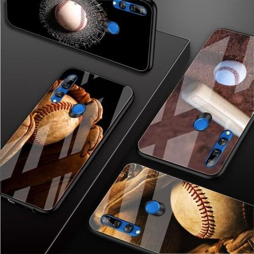 Sport baseball Tempered Glass Phone Case For Huawei honor 8X 9 10i 20i 20Lite 20Pro 30 Pro Cover Shell