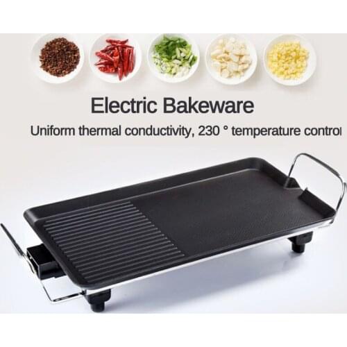 220V 1200W Electric Ovens Smokeless Nonstick Barbecue Machine Household Electric hotplate BBQ Tools Teppanyaki Grilled Meat Pan