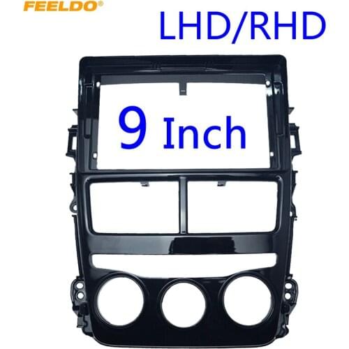 FEELDO Car Audio 9" Big Screen DVD 2Din Fascia Frame Adapter For Toyota Vios 18-19 Yaris 17 Fitting Panel Frame Kit LHD/RHD