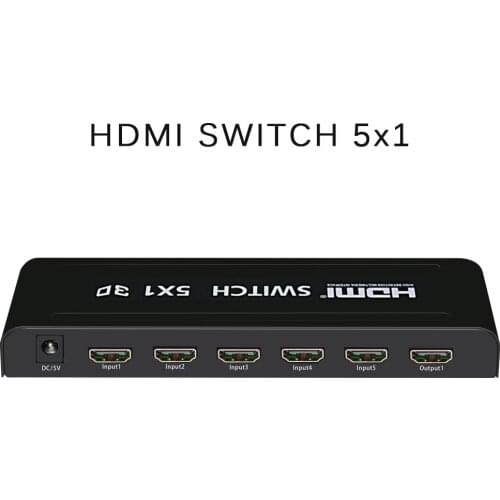 HDMI Switch 5 in 1 out /3 in 1 out/4 in 1 out switcher with IR Remote Control Adapter for HDTV PS3/4 Xbox360 support 1080P 3D