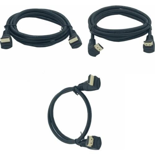 HDMI-compatible 2.0 Elbow cable 4K*2K @60HZ HD 2.0V Male Down or Up Angled to HD v2.0 Male Up & Down Angle Cable 30cm 60cm 1.8m