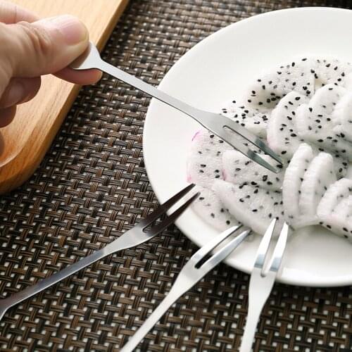 1Pcs Lovely Mini Fruit Fork Stainless Steel Flatware Fork Cake Dessert ForksUsed For Party Decoration Fork Restaurant Tableware