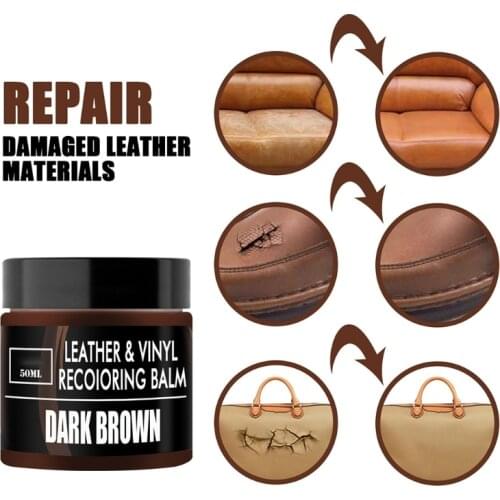 Multifunctional Leather Repair Cream 58g Resin Coat Shoes Sofa Refurbishing Liquid Leather Scratch Tears Burn Holes Repair Kit