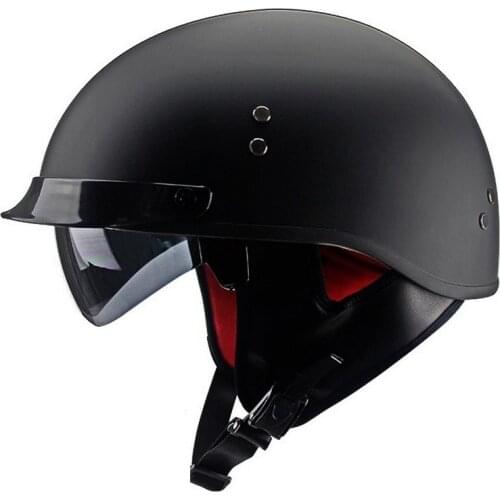 DOT Helmet Retro Mat Black Motorcycle Helmet Moto Helmet Scooter Vintage Half Face Biker Motorbike Crash Moto Helmet Casco Moto