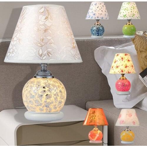 Mosaic desk lamp handmade bedroom living room desk lamp study art craft eye protection bedside creative