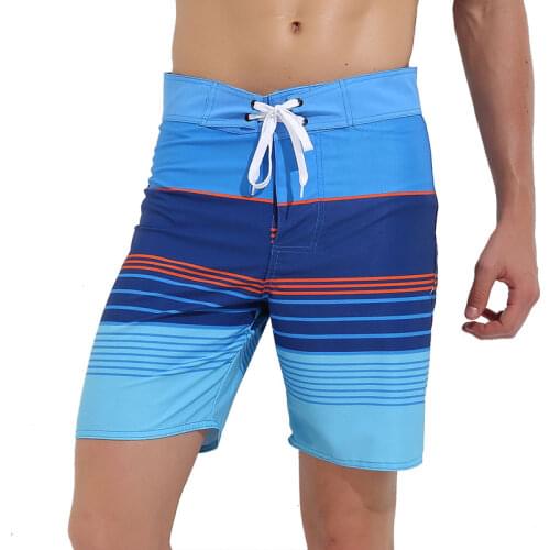 Mens Beachwear Summer Holiday Swim Trunks Quick Dry Striped Boys Board Shorts Swimming Activewear Bathing Suit Bottoms