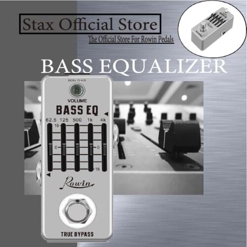 Rowin LEF-317B Bass EQ Pedal 5 Band Equalizer Pedals For Bass Guitar With 5 Band Graphic Mini Size True Bypass