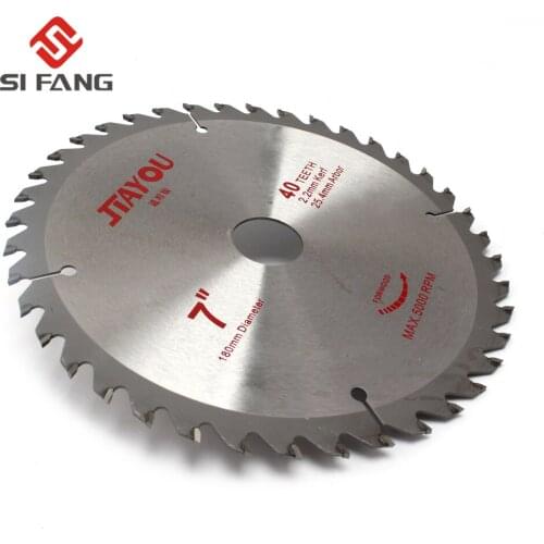 7inch TCT Woodworking Circular Saw Blade Cutting Blade General Purpose for Hard Soft Wood and Aluminum Metal 40 Teeth 1" Hole