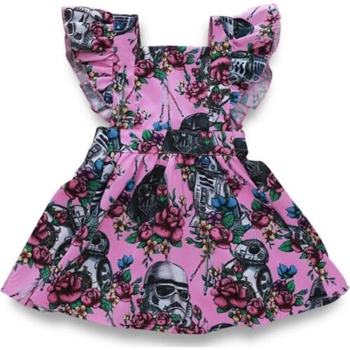 Newborn Kids Baby Girls Dress Toddler Sundress Star Wars Ruffle Princess Dress