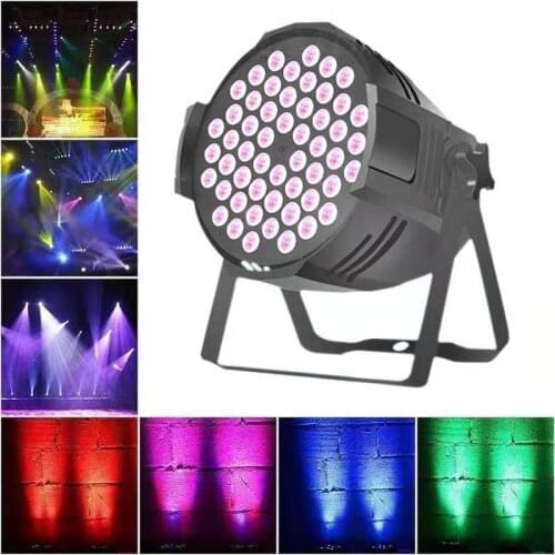 DJ LED Flat Par 54x3W LED Par DMX Control RGBW Mixed Color Strobe Wash Effect Party Lights Disco DJ Dance Floor Stage Lighting