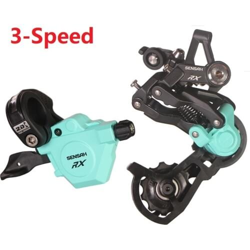 412 Folding Bike Derailleur 3 Speed Shift Lever & Rear 3 Speed Freewheel Shifing Folding Bicycle Shifter Parts Red/Black/Yellow