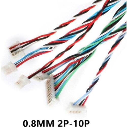 0.8mm Connector Cable spacing terminal wire single head puncture electronic wire connection wire 300mm 2P3P4P5P6P8P10P 32awg