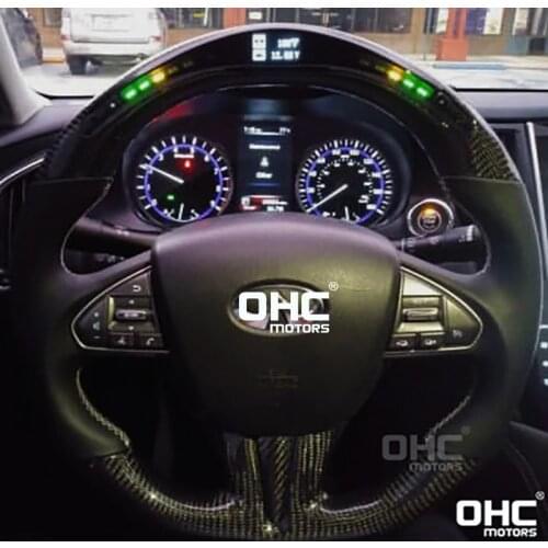 Real Carbon Fiber LED Steering Wheel compatible for Infiniti Q50
