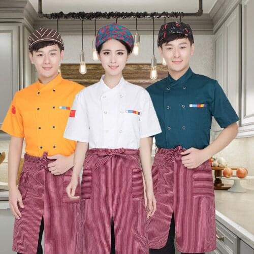 Unisex Casual Soft Chef Jackets Short Sleeve Kitchen Catering Restaurant Food Serive Work Uniform
