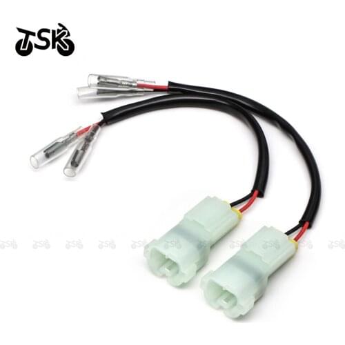 Motorcycle universal connector 2 power cord turn signal front fog lamp marking line adapter plug connector