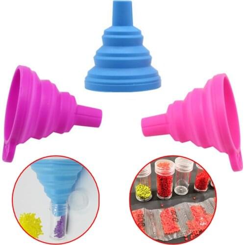 New Diamond Painting Tools diamond funnel Convenient Foldable Silicone funnel Bead Container Diamond Embroidery Accessories