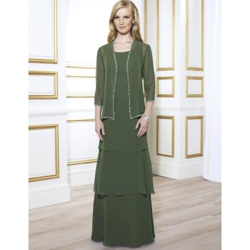 Cheap chiffon crystal beaded women evening gowns 2018 vestido de festa real photos plus mother of the bride dresses with jacket