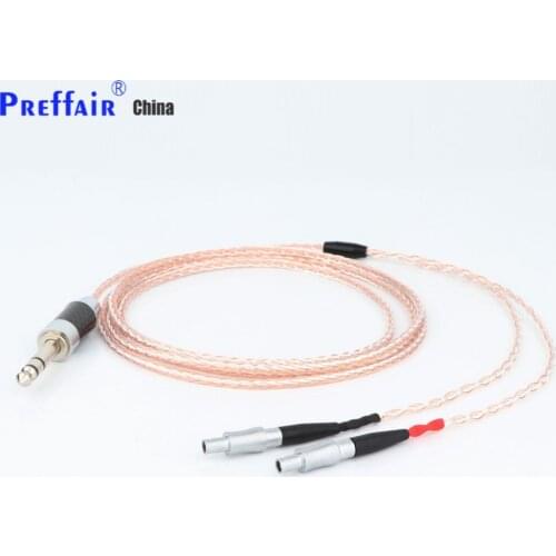 1PC Carbon Fiber 6.35mm Plug 8 Core Silver Plated OCC Earphone Cable For Sennheiser HD800 HD800s HD820s HD820 Dharma D1000