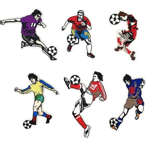 1 pcs footballs soccer balls embroidered iron on patches cloth accessories popular clothing bag hat Patches Appliques repair -44