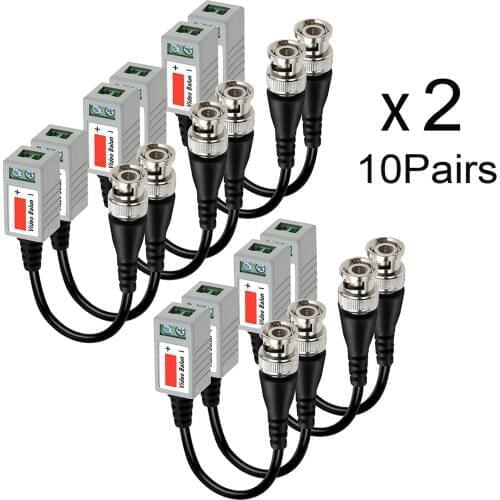 10pair 20pcs/lot Twisted Video Balun Passive Transceivers UTP Balun BNC Cable Cat5 CCTV UTP Video Balun