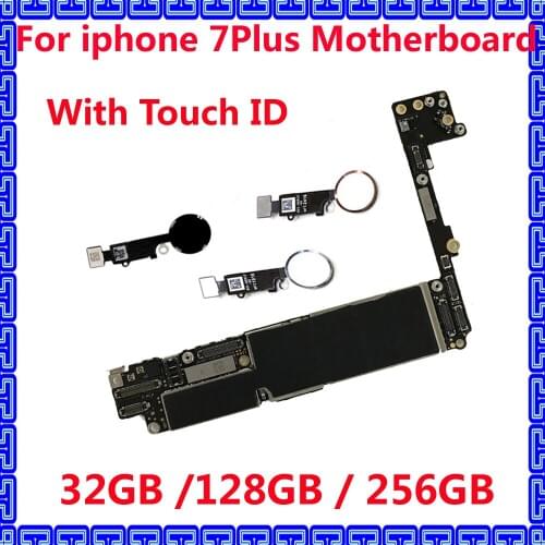 32GB / 128GB / 256GB IOS system For iphone 7Plus 7P Original unlocked motherboard with / NO touch ID For iphone 7 Plus mainboard