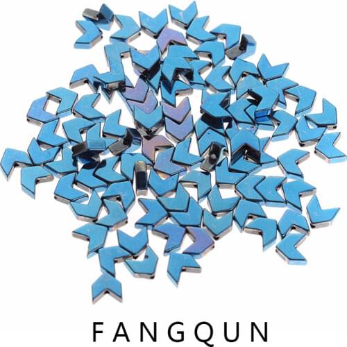 5colors Natural Stone Hematite Beads Bright V shape Plated 6mm 100Pcs beads for DIY Necklace Bracelet Jewelry Making Accessories