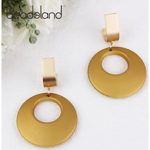 Beadsland Acetic Acrylic Drop Earrings Round Novel Personality Design Fashion Hyperbole For Women Girls Dancing Party Gift 40036