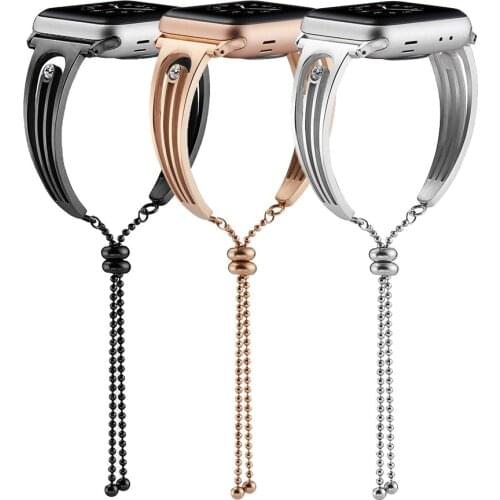 Steel Diamond Bracelet for Apple Watch Band 40MM 44MM 42MM 38MM Women Fashion Adjustive Strap for iWatch Series SE/6/5/4/3 Belt