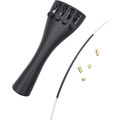 Violin Tailpiece Material Aluminium Alloy violoncelo Black Tailgut Black Drawplates with Tailgut Fine-Tuning Violin Accessories