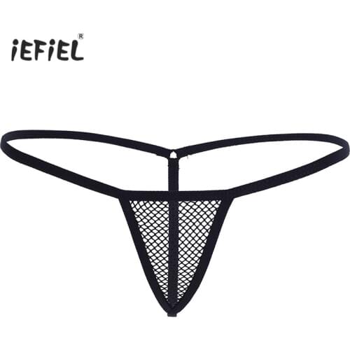 Black Sexy Women Lingerie Stretchy G-string Underwear Underpants Sexy Lingerie Mesh See-through Open Butt G-string Thong Panties