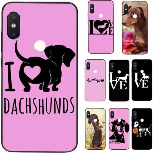 FHNBLJ I love Dachshund Dog Painted Phone Case for Xiaomi Redmi 5 5Plus 6 6A 4X 7 7A 8 8A 9 Note 5 5A 6 7 8 8Pro 8T 9