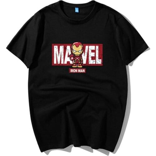 Marvel Iron Man Tshirts Men Tops Tshirt Movie Harajuku Graphic Tee Avengers Summer Plus Size T-shirts Pure Cotton Loose Tee Top