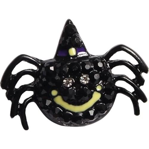 Rhinestone button crystal 25*20mm spider buttons with slider for Hallowee embellishment accessories 10PCS/lot(BTN-5491)