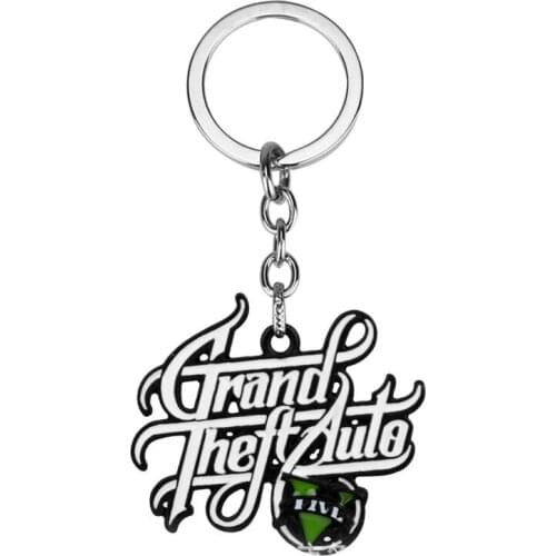 Game Grand Theft Auto Key Chain Alloy Keychain Accessories Pendant Key Ring Charms Keychains for Ladies