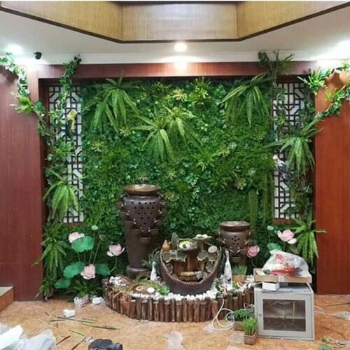 Artificial Grass Lawn Turf Simulation Plants Landscaping Flower Wall Green Plastic Lawn Door Shop Image Backdrop Grass Flores