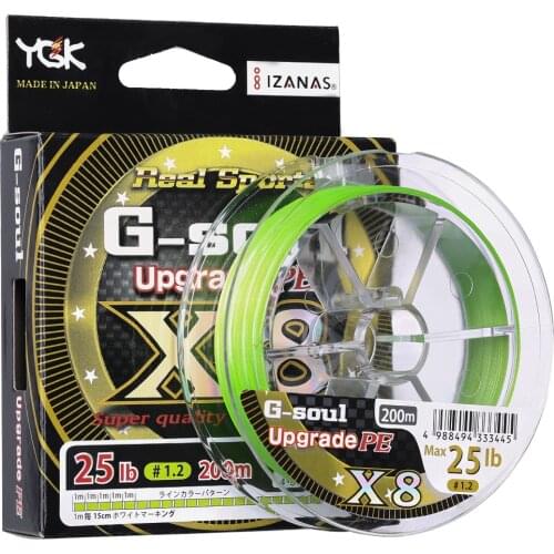 YGK G-SOUL X8 Upgrade Braid Fishing Line Super Strong 8 Strands Multifilament PE line 150M 200M Japan 14LB 16LB 22LB 60LB