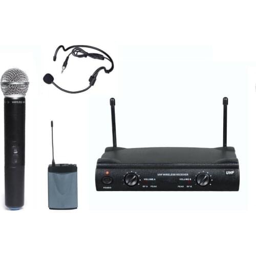 Microfoon professionele UHF Dual Channel Wireless Cordless Handheld Headset microphone