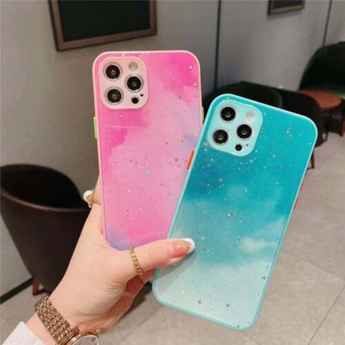 Smooth Jelly Glitter Stars Soft Phone Case For OPPO A9 2020 A5S A3S A8 A31 A15 A52 A53 A93 F9 F17 F19 Pro Reno 2Z C2 C11 C12 C21