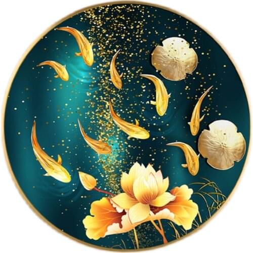 Needlework,Printed Animal series Cross stitch,Sets For Embroidery kit Full embroidery Cross-Stitching Silk Gold Fishes