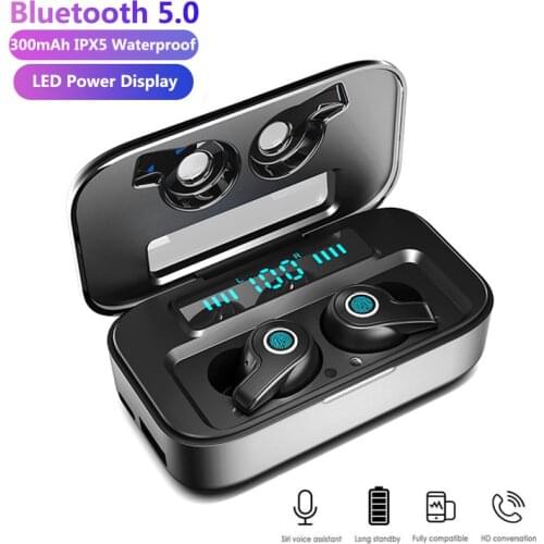 2020 NEW TWS Wireless Bluetooth Earphone Headphones Waterproof Sport Gaming Headset Noise Earbuds with Mic for + Charge Box