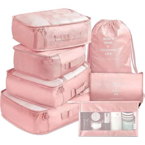 7pcs Travel Organizer Storage Bags Set Suitcase Packing Set Storage Case Portable Luggage Organizer Clothes Shoe Tidy Sort Pouch