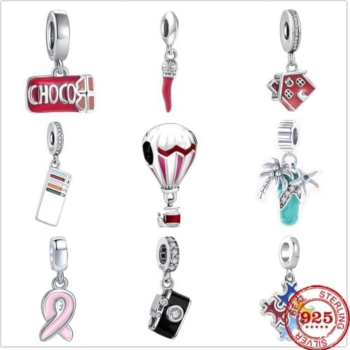Fit Original Pulseira Pandora Charms Bracelet 925 Sterling Beads Camera Balloon Slipper For Women Jewelry Making Berloque