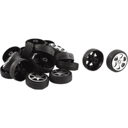 Plastic Roll 2mm Dia Shaft Car Truck Model Toys Wheel 20mmx6mm 20Pcs