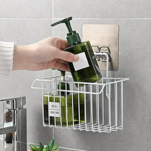 Hanging Wrought Iron Drain Basket Kitchen Dishcloth Storage Rack Toilet Bathroom Shampoo Towel Storage Rack