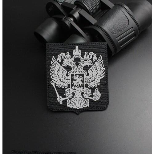 Russian King Of The Sky Double Headed Eagle Reflective Nylon Patches Messenger Of Gods Message Applique Badges Embellished