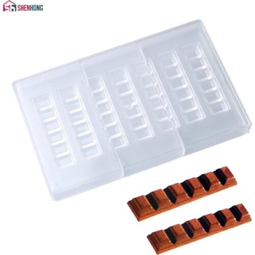 SHENHONG 7 Cavity Polycarbonate Bar Mold For Chocolate Break-Apart Chocolate Chunk Baking Candy Mould