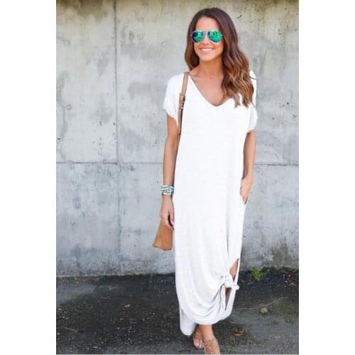 Loose Dress, Deep V-Neck, White Dress, Comfortable, Home Shopping, Pajama Party, Sexy, Friends Gathering, Summer New Style 5Xl